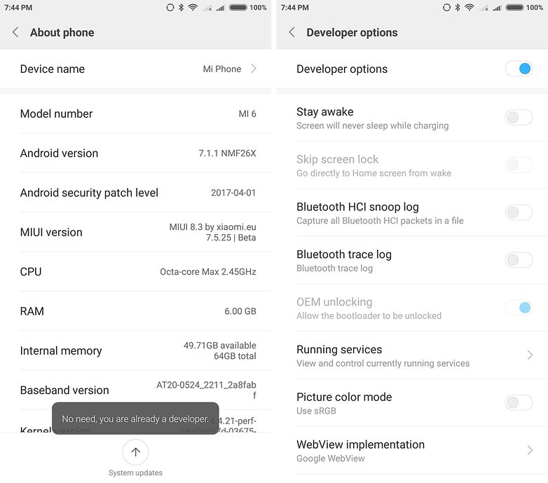 xiaomi mi 6 allow oem unlocking