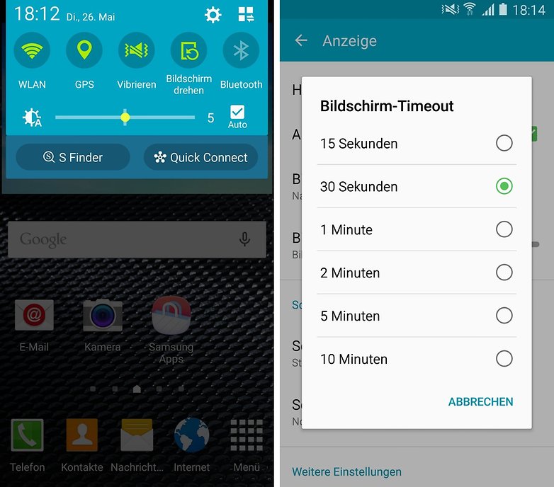 samsung galaxy s4 helligkeit