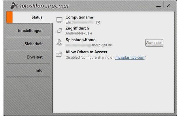 splashtop pc interface