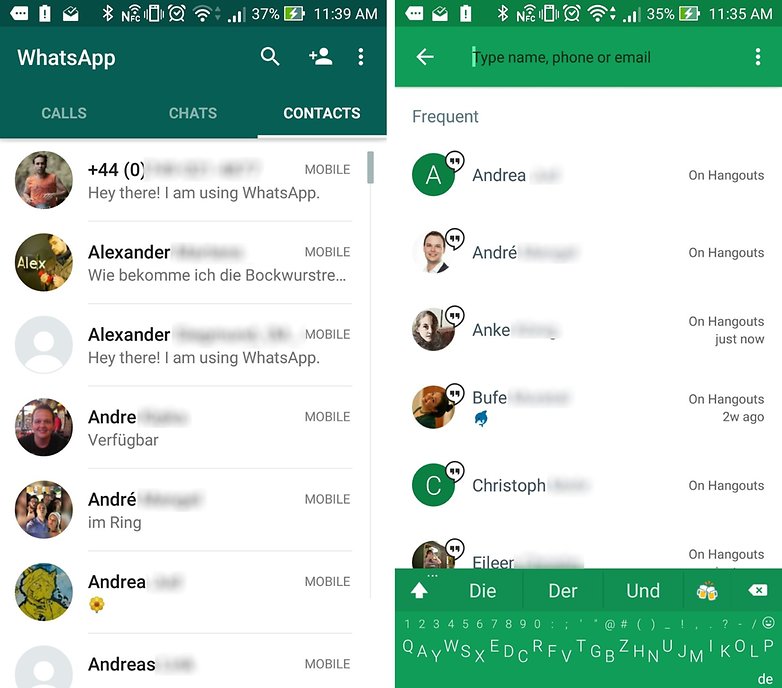 Чем отличается hangouts от whatsapp