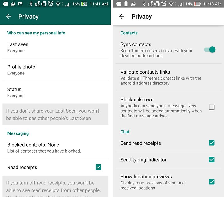 whatsapp vs threema privacy
