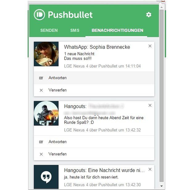 whatsapp am pc pushbullet
