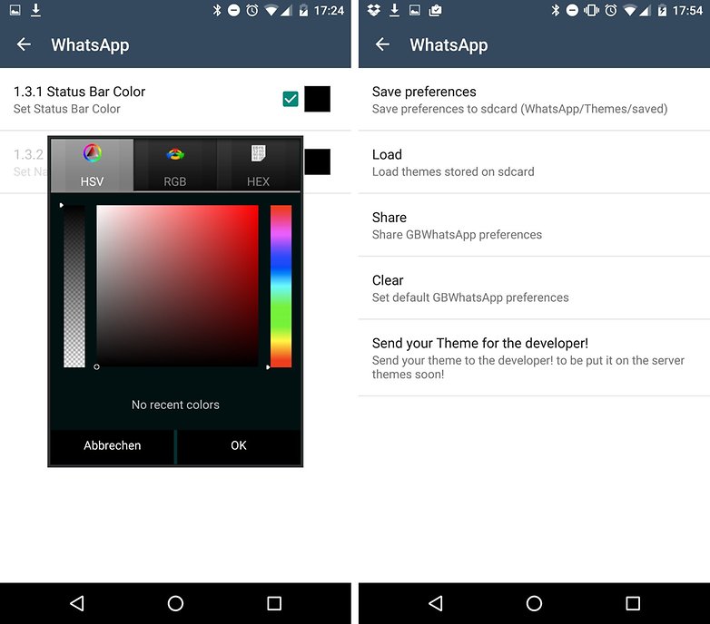 whatsapp plus gbwhatsapp colors
