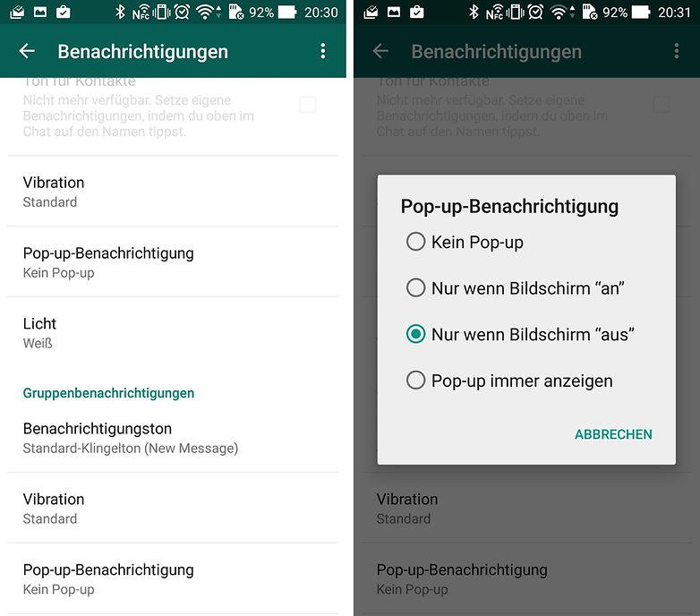 whatsapp popup de