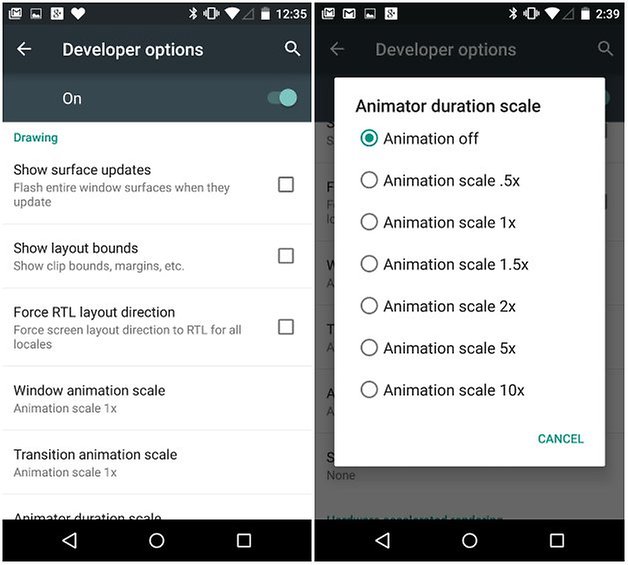 androidpit-developer-options-animations-w628 اقداماتی که برای استفاده بهینه از حافظه رم در دستگاه‌های اندرویدی باید انجام دهید  