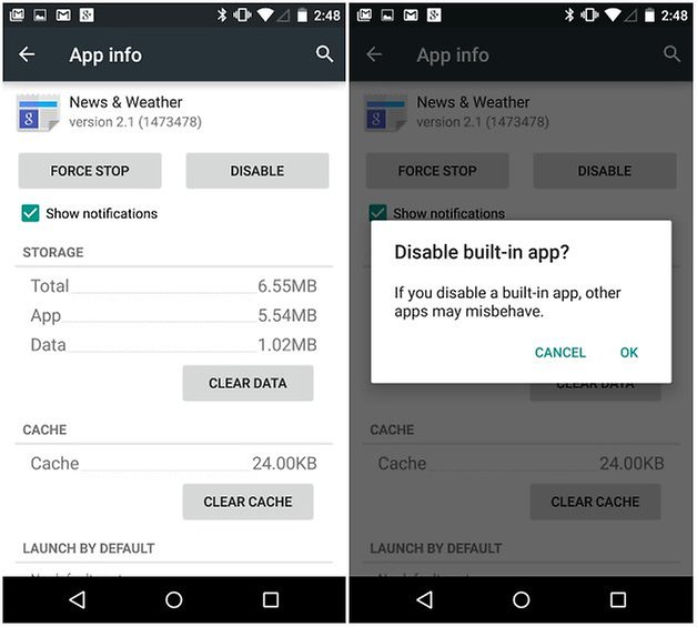 aplicativo de remoção de Android