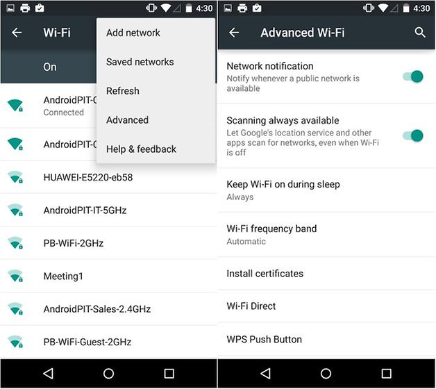 androidpit nexus 5 lollipop wi fi settings