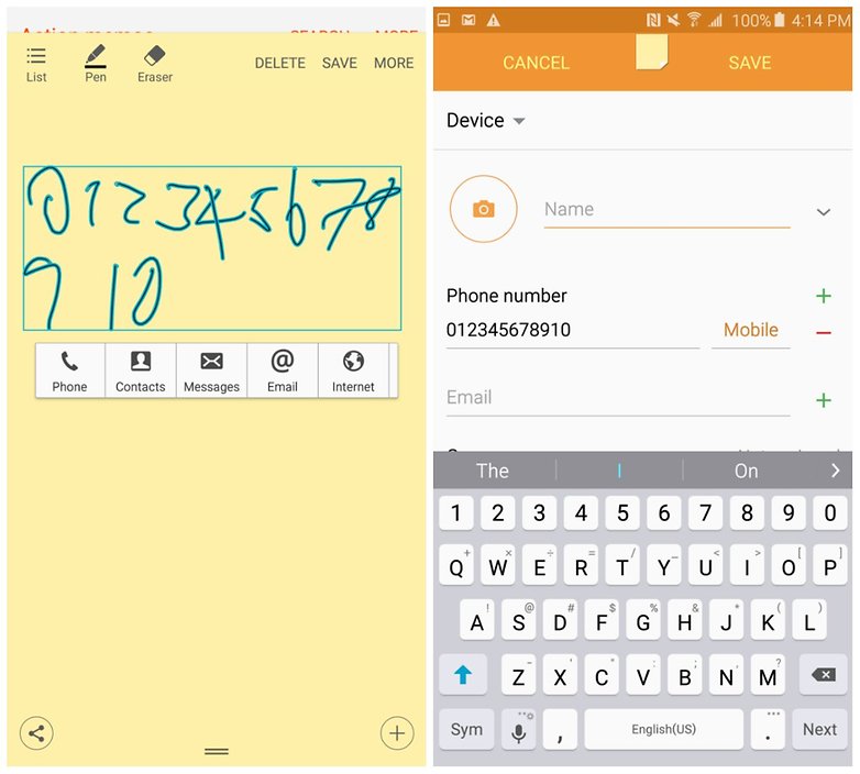 androidpit galaxy note 5 action memo screen one