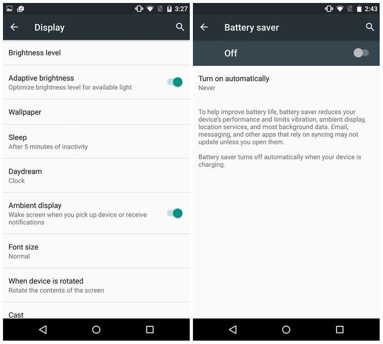 Otimizações da bateria Android