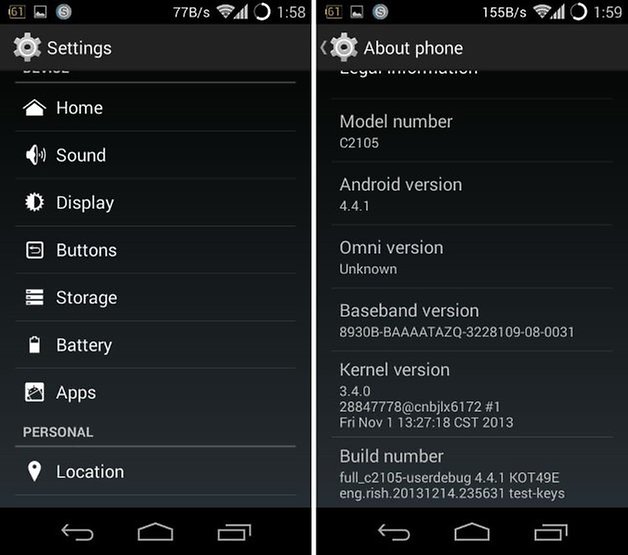 xperia android kitkat