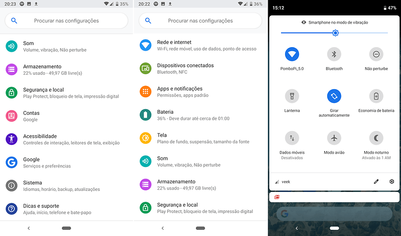 androidpie white display