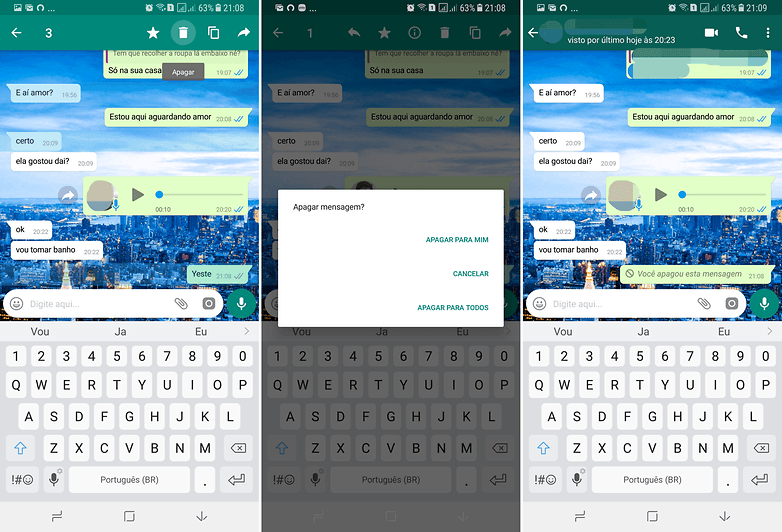 apagar mensagens whatsapp update