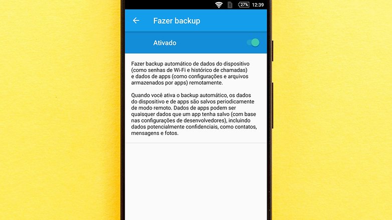 backup account android