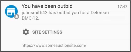 chrome android push