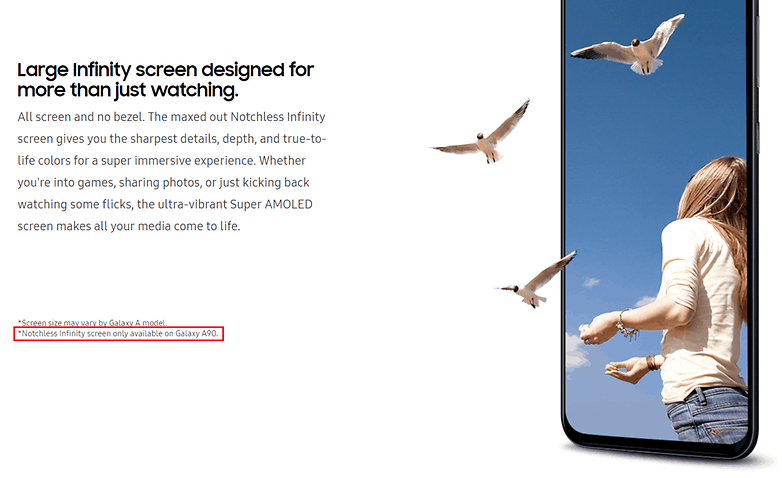 galaxy a90 notchless display