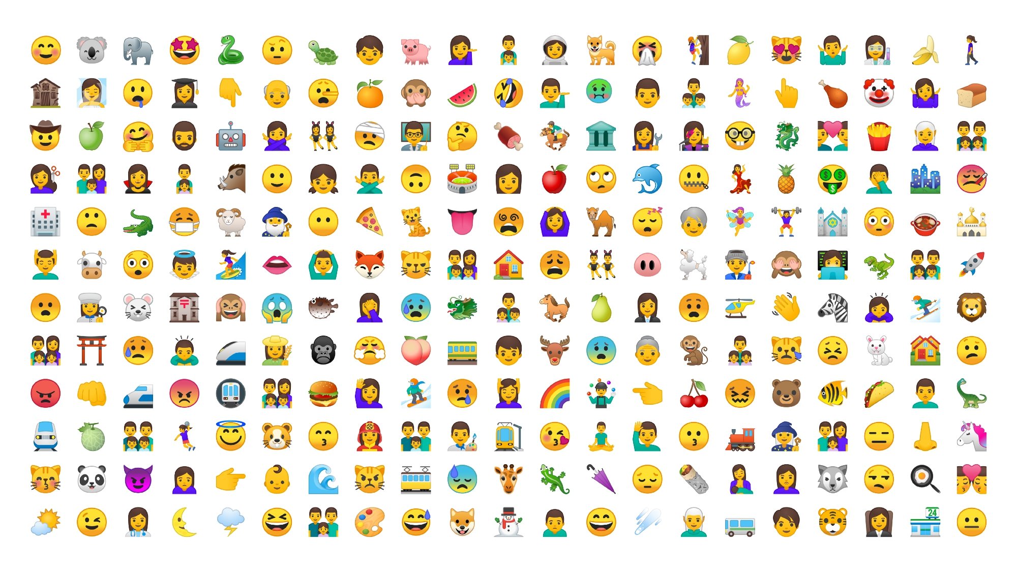  A screenshot of the Google Phone emoji picker, which includes a search bar at the top and a grid of emoji below.