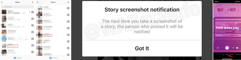 instagram last udate status on alert side