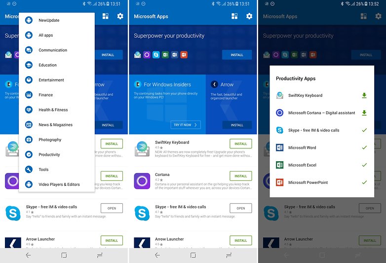 microsoft apps native