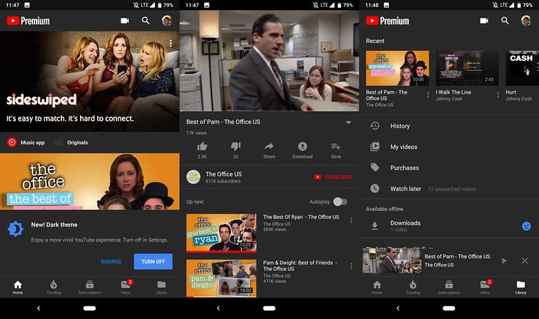 modo escuro youtube android