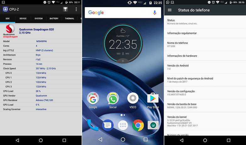 moto z processador clock