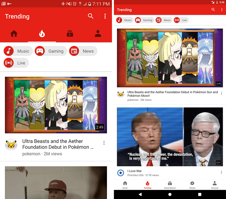 nexus youtube update