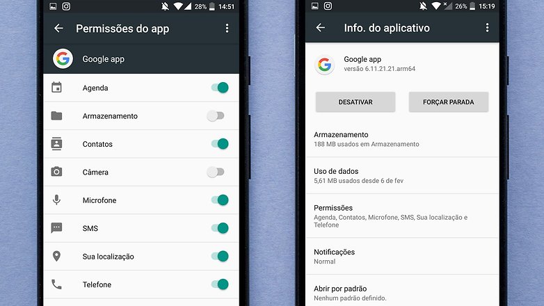 permissoes app google now voice