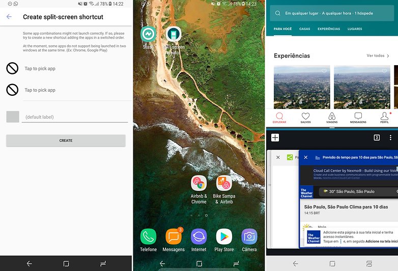 split screen app view