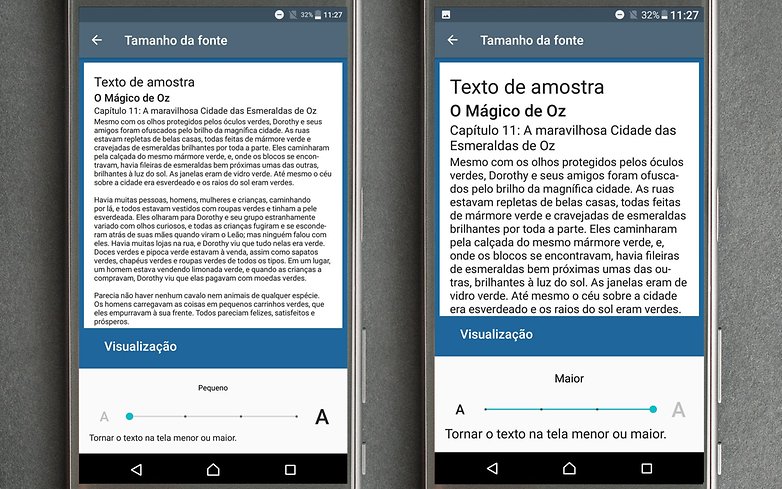 text larg nougat xperia