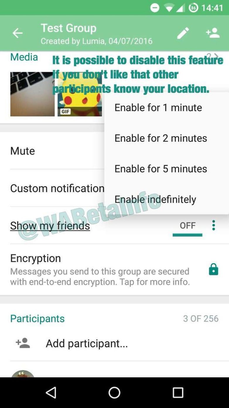 whatsapp location