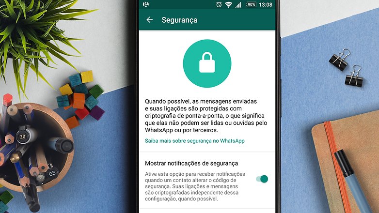 whatsapp seguranca notificacoes de seg