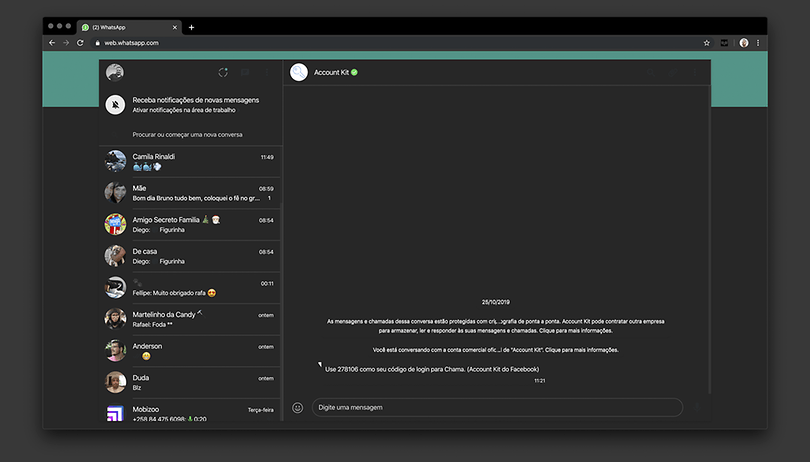Como usar o tema escuro no WhatsApp Web com o Chrome