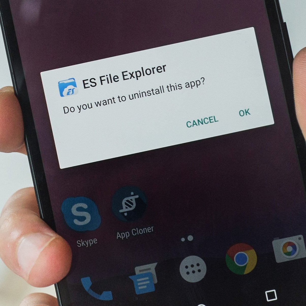 You should probably uninstall ES File Manager right now