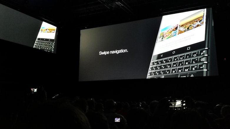 AndroidPIT BlackBerry KEYone MWC 2017 swipe navigation