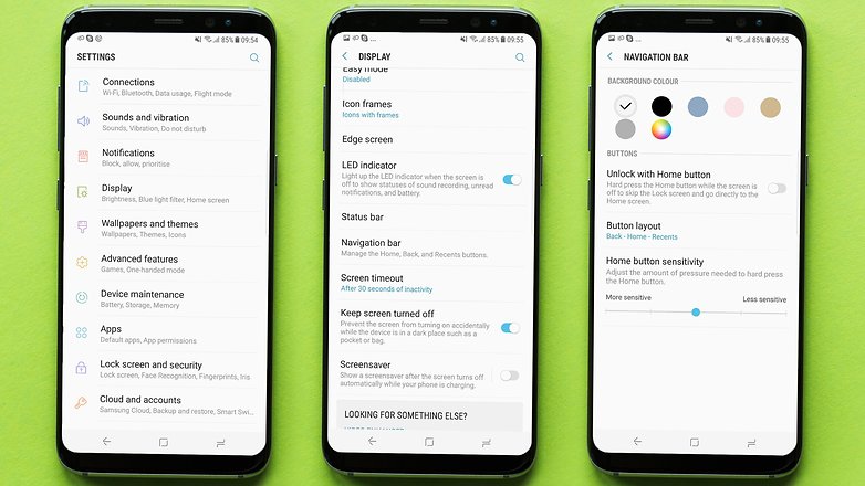 AndroidPIT Samsung galaxy s8 navigation buttons