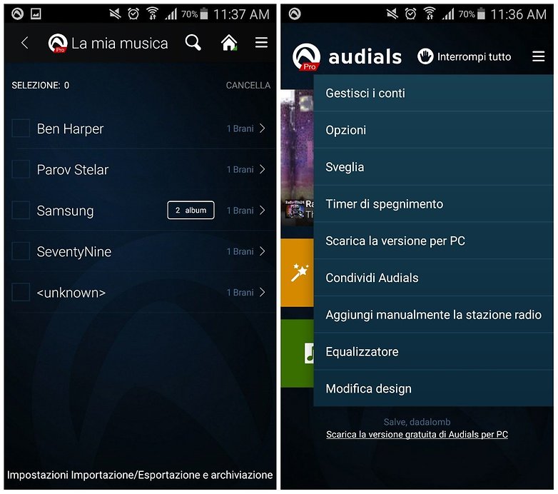 Audials Pro impostazioni