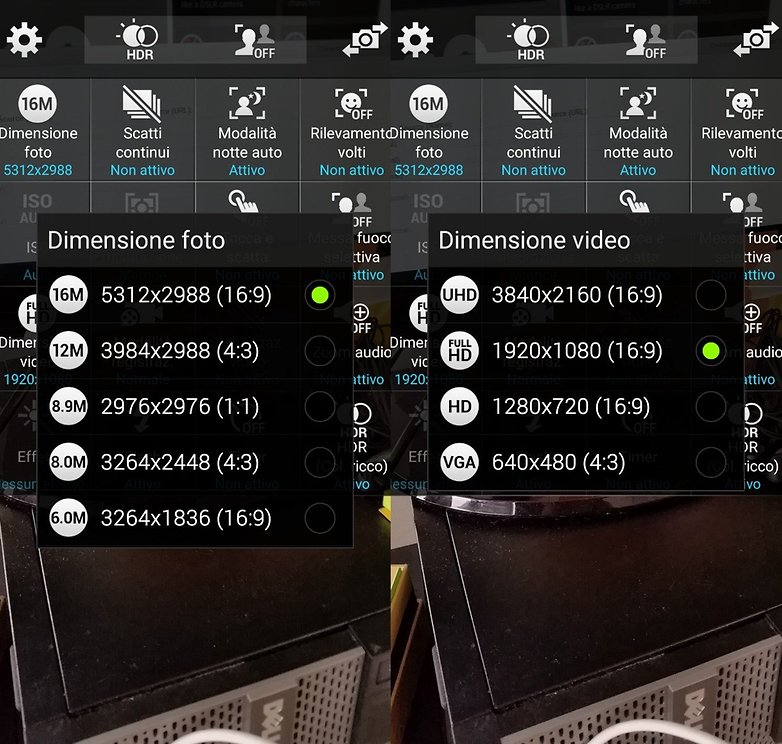 Camera settings