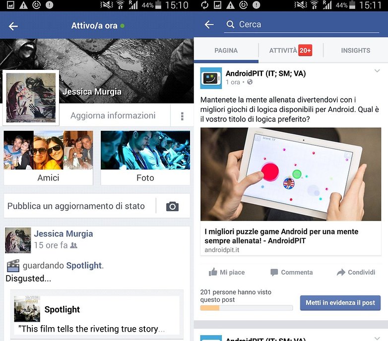 Facebook screenshot FBLite