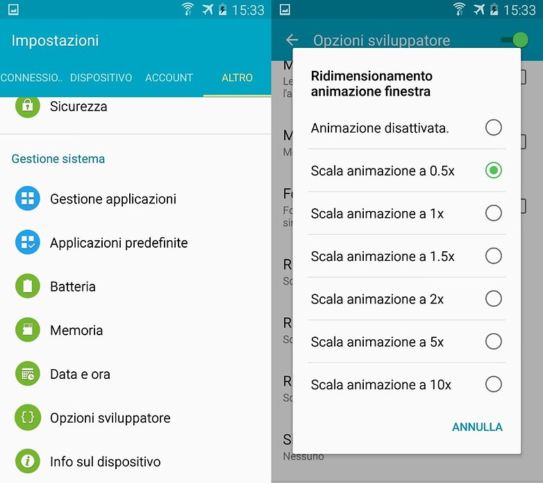 Galaxy S4 settings ITA
