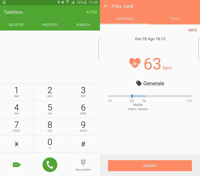Galaxy S6 Edge Plus cardiofrequenzimetro
