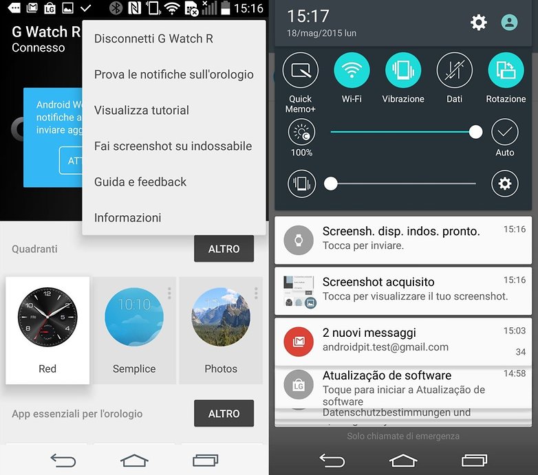 LG Watch R screenshot IT