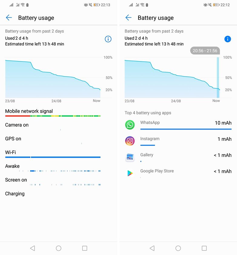 Mate20lite battery stats