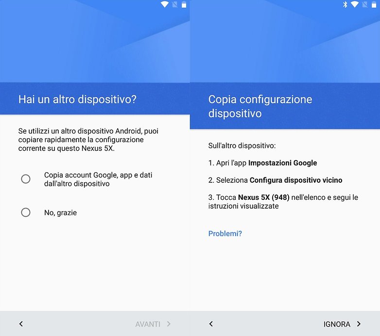Nexus5X configurazione