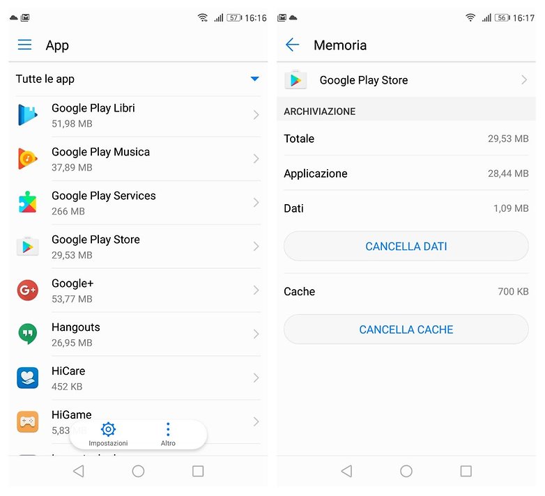Play Store ITA errori