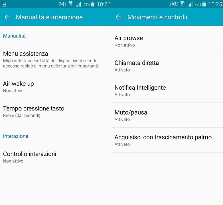 S5 impostazioni