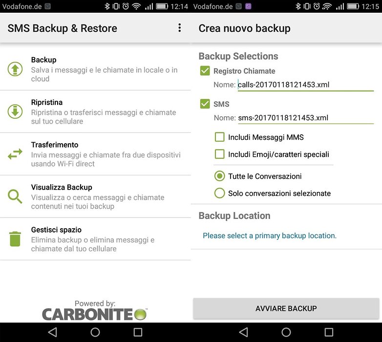 SMS backup restore