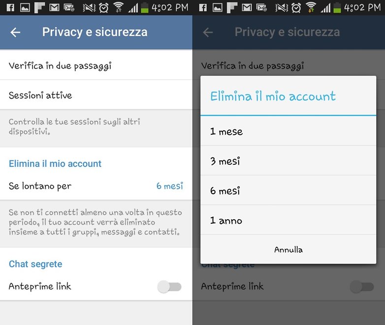 Telegram account