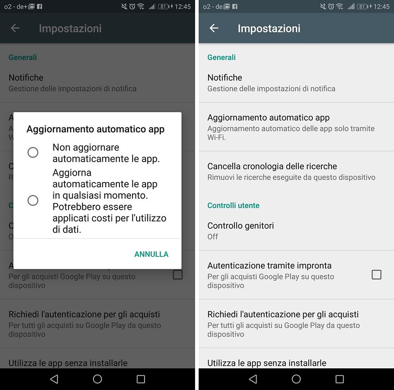 aggiornamento automatico