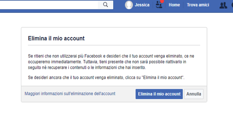 facebook delete account