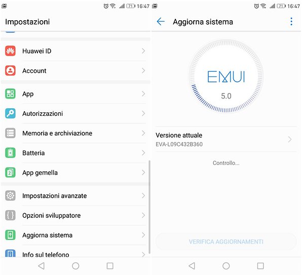 aggiornamento via ota scarica