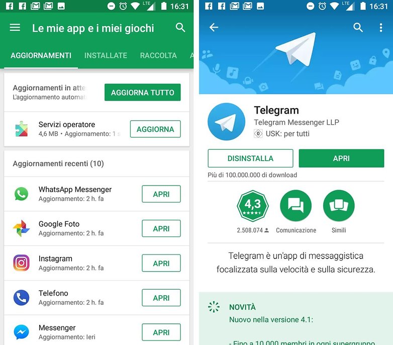 playstore disinstalla